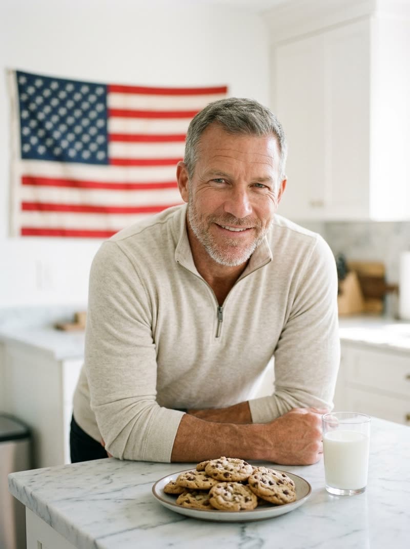 Mark in his kitchen