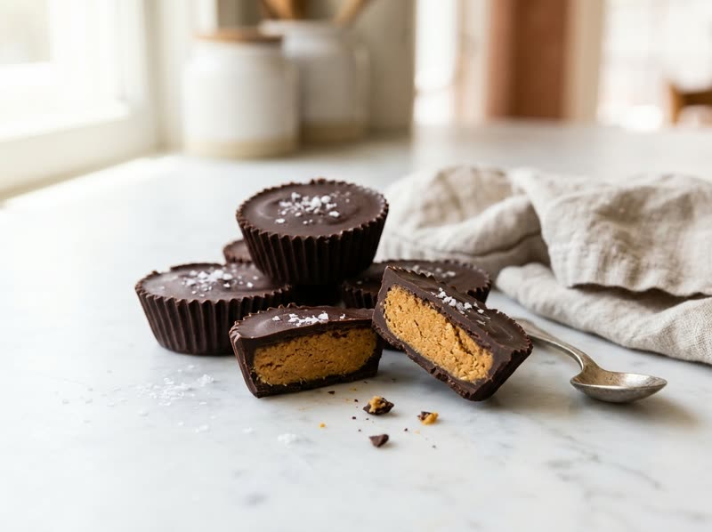 Dark chocolate peanut butter cups